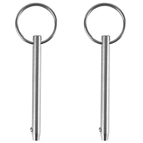 Quick Release Pins - 2 Pcs, 1/4" Diameter, 3" Length - Marine Grade Stainless Steel