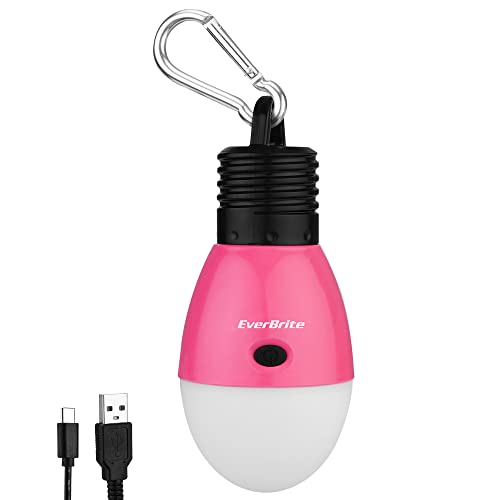 Rechargeable Camping Light with Clip Hook - Pink, 3 Modes