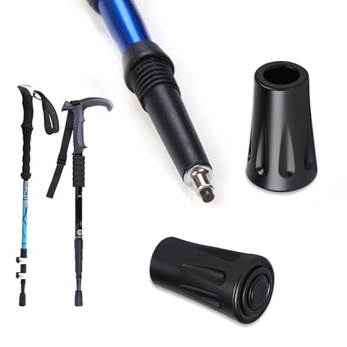 8-Pack Rubber Trekking Pole Tips - 11mm Replacement Walking Stick Caps