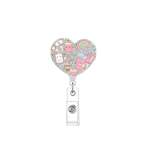 Retractable Badge Reel - Cute Silver Holder for Nurses & Doctors