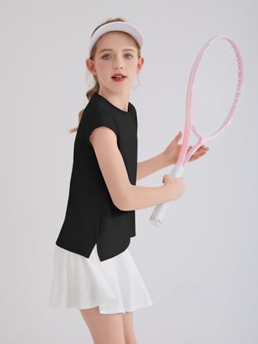 Kids Short Sleeve Athletic Shirt - 13-14 Years, Black