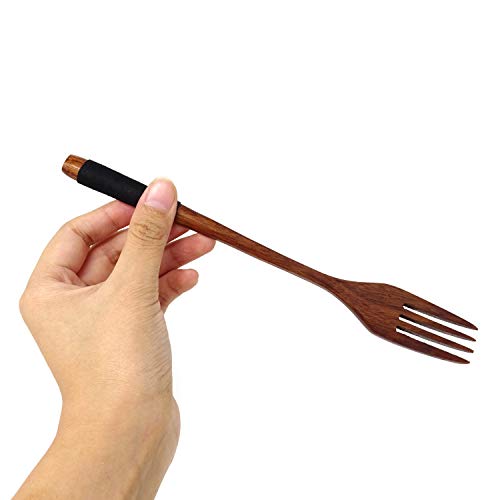 Eco-Friendly Wooden Flatware Set - 3PCS with Retro Pouch