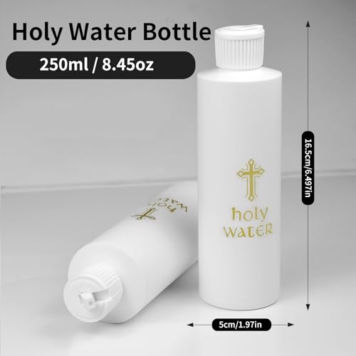 3 Pack 250ml Holy Water Bottles, Reusable Plastic Containers for Religious Use