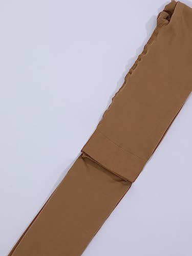 Girl's Microfiber Footless Dance Tights - Ultra Soft Leggings, 11-13 Years / Caramel