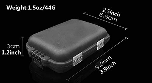 Portable Fishing Tackle Box - 2 Pack, 10 Compartments, Black