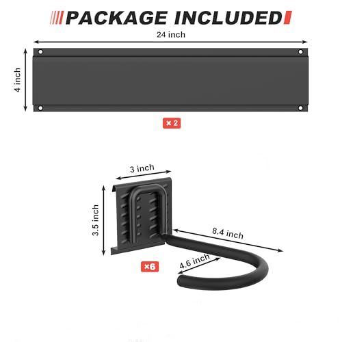 Wall-Mounted Bike Rack for 6 Bicycles - Heavy Duty Steel, Black