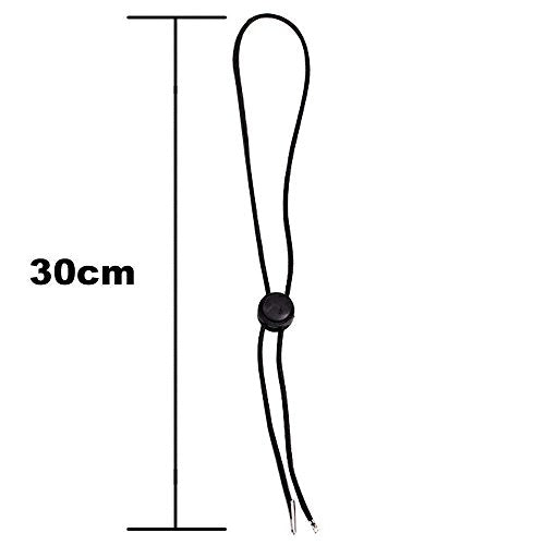Adjustable Hat Chin Strap - Flexible, Removable, Black - Set of 5