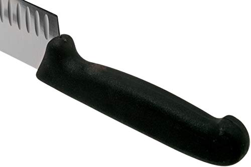 Victorinox 7-Inch Fibrox Santoku Knife with Granton Edge - Black Handle