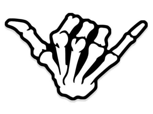 Hang Loose Skeleton Hand Sticker - Vinyl Decal 3x5 inches