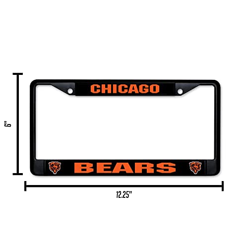 NFL Black Chrome License Plate Frame - 12" x 6" Auto Accessory