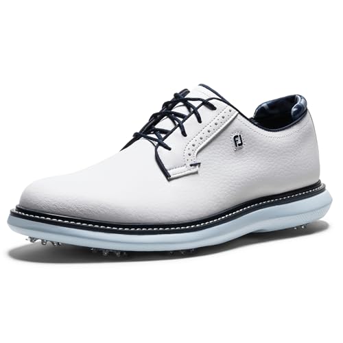 FootJoy Traditions Blucher Golf Shoes - 10.5 White/Sky Blue/Camo