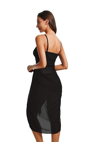 Beach Sarong Wraps for Women - Long Swimsuit Cover Up - Black