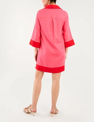 Color Block Mini Dress Coverup for Women - Red, Large