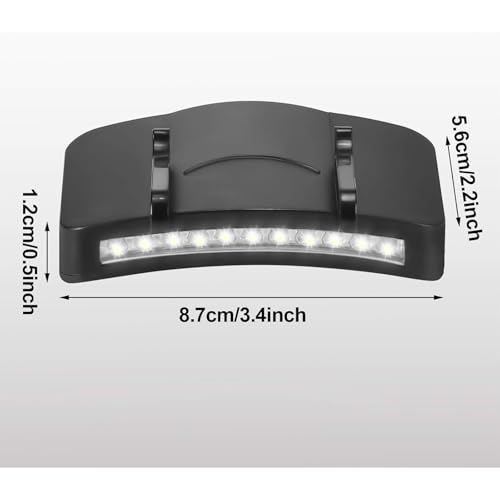 2 Pack Black LED Clip-On Cap Lights, 11 LED Headlamps, Hands-Free