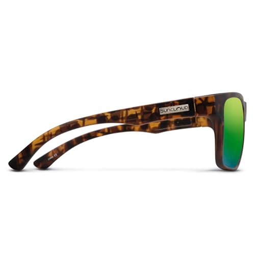 Suncloud Rambler Polarized Sunglasses Matte Tortoise Green Mirror