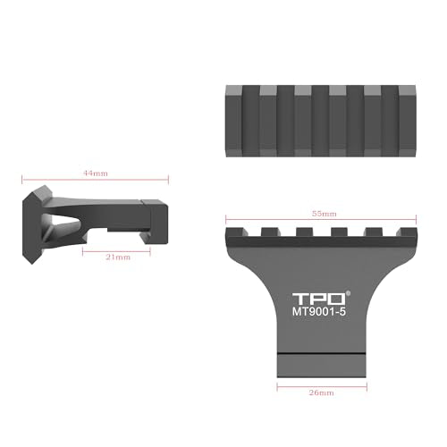 90 Degree Picatinny Rail Mount Offset Mount - Black 5 Slot