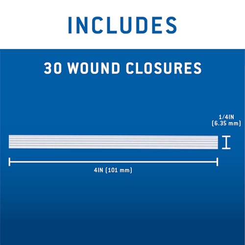 Adhesive Wound Closure Strips - 1/4 x 4 in, 30 Count