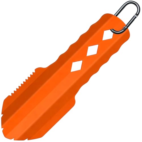 Ultralight Backpacking Trowel - Durable Aluminum Shovel & Potty Tool - Orange