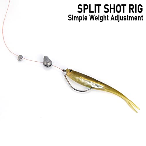 Removable Split Shot Sinkers - 100 Pack 1/80 oz Line Weights
