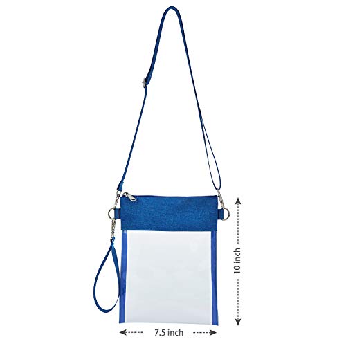 Transparent Stadium Approved Crossbody Bag - Clear Purse - Blue