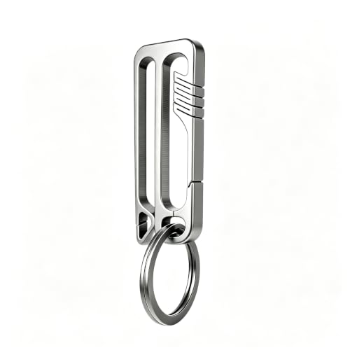Heavy Duty Titanium Keychain Clip with Belt Loop - EDC Key Holder
