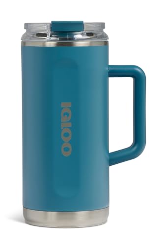 Igloo 36 Oz Stainless Steel Beer Mug - 1L Blue Vacuum-Insulated, Leakproof Lid
