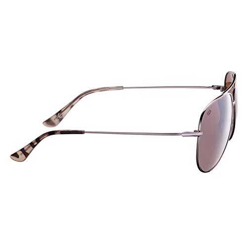 Flying Fisherman Crew Polarized Pilot Sunglasses, Rose Gold Frame/Copper-Silver Mirror Lens, Medium