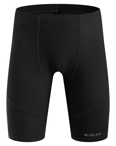 Blueleaf Boys' Swim Jammers Youth Competitive Racing Swimsuits Black Large UPF 50+