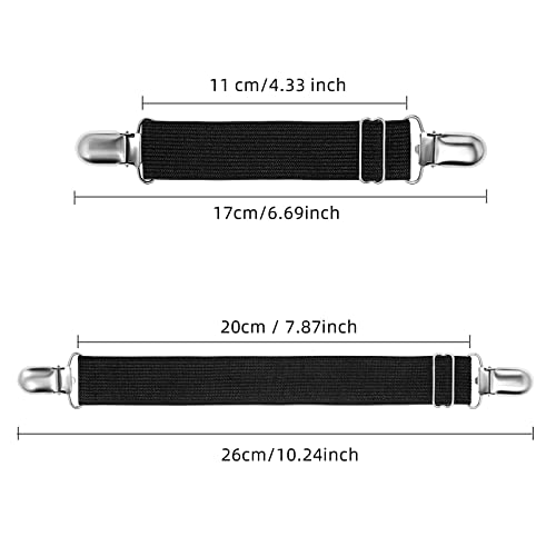 Adjustable Boot Straps Clips for Pants - Black