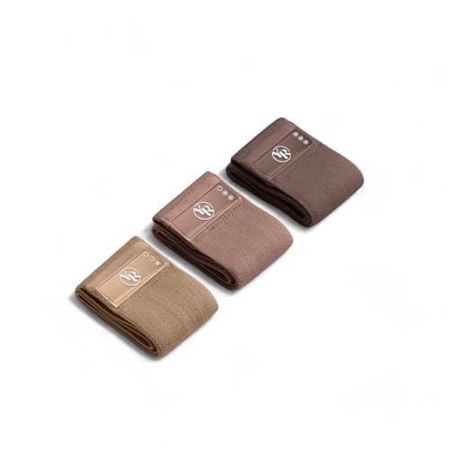 Fabric Booty Bands Set - 3 Resistance Levels for Pilates - Mocha