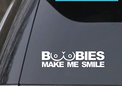 Vinyl Decal Sticker - Boobies Make Me Smile - 5"
