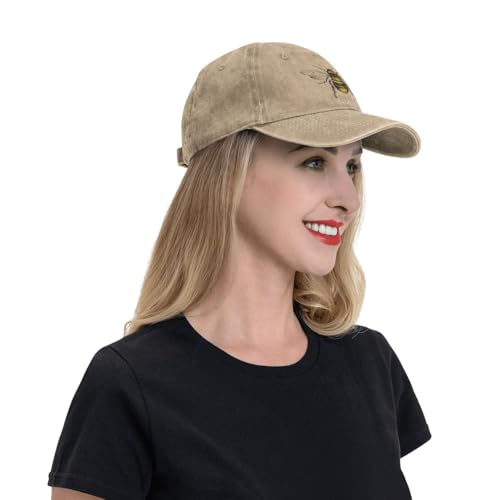 Funny Bees Baseball Cap for Women & Men Honey Bee Dad Hat Vintage Denim Adjustable Strapback