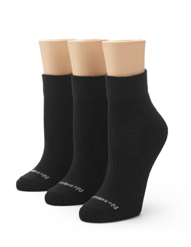 Women's Soft & Breathable Quarter Top Ankle Socks - New Black - 3 Pair Pack