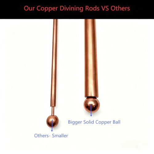 Copper Dowsing Rods Set - 2PCS Spirit Hunter Divining Tools for Water & Minerals