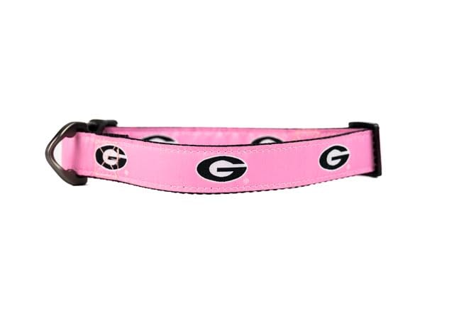 NCAA Georgia Pink Dog Collar - Officially Licensed, Medium Size