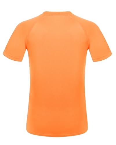Large Boys UPF 50+ Short Sleeve Swim Shirt Rash Guard - Orange