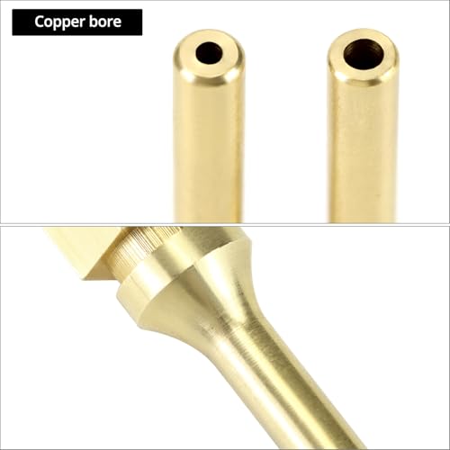 QWORK 4Pcs Pure Copper Glue Gun Nozzle Set - Glue Gun Nozzle Assortment Set, Gluegun Tips Replacement for Hot Melting Glue Guns Bore, 2.0x(34/50/70/100mm)+3.0x50mm