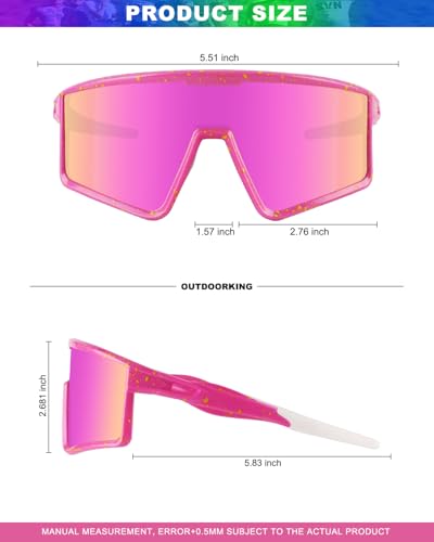 Sports Sunglasses UV400 Protection - Pink Frame & Pink Lens