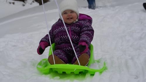 Toddler Sled with Extra Long Tow Rope - Lime Green