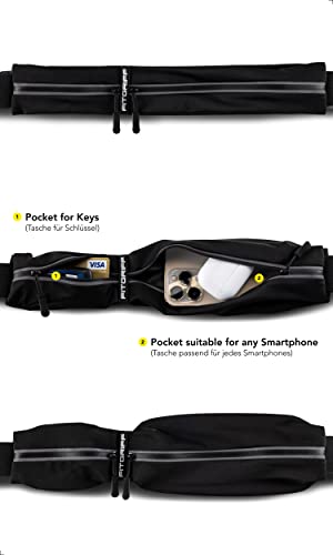 Running Belt for Men & Women - Jogging Pouch for Phone & Keys - Black S-M