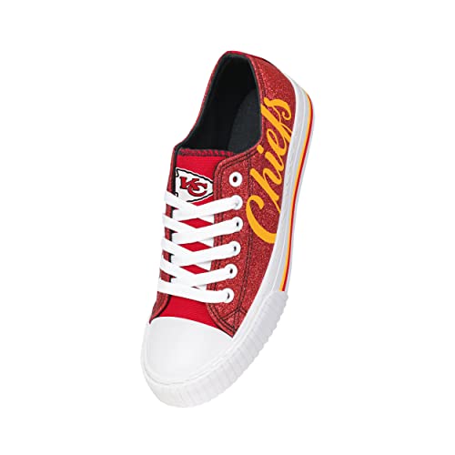 Detroit Lions Women's Glitter Low Top Canvas Sneakers