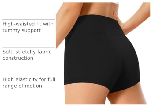 Haloumoning Girls Athletic Shorts High Waist Biker Dance Gymnastics