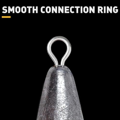 5 oz Dual Ringed Inline Torpedo Sinker (3 PCs) - Lead Bottom/Trolling Weights for Saltwater
