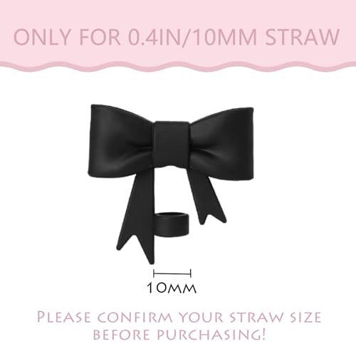 Silicone Bow Straw Toppers for 10mm Tumbler Straws - Set of 6