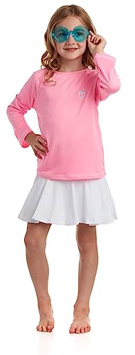 Girls Long Sleeve Rash Guard Shirt - UPF 50+ Quick Dry