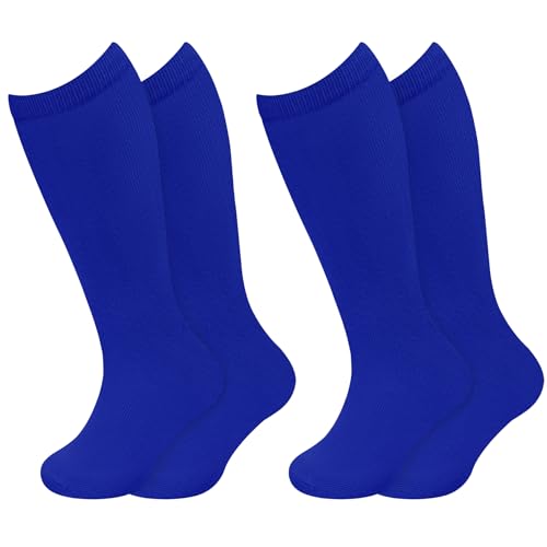 Toddler Soccer Socks for Kids - Athletic Baseball & Softball - 3-6 Years, Royal Blue