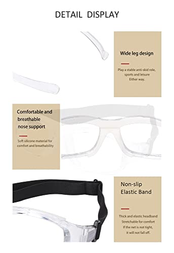 Sport Goggles for Racquetball & Basketball - Adjustable Strap - Transparent