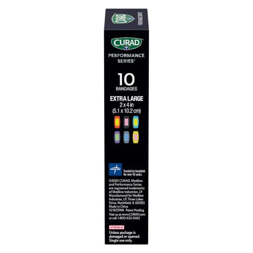 Curad Performance Series Extra Large Antibacterial Bandages - Pack of 3 (30 Count)