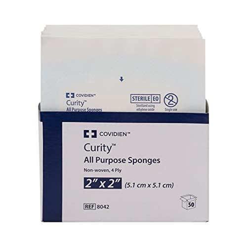 Non-Woven All-Purpose Sterile Sponges 2" x 2", 4-Ply - Pack of 50