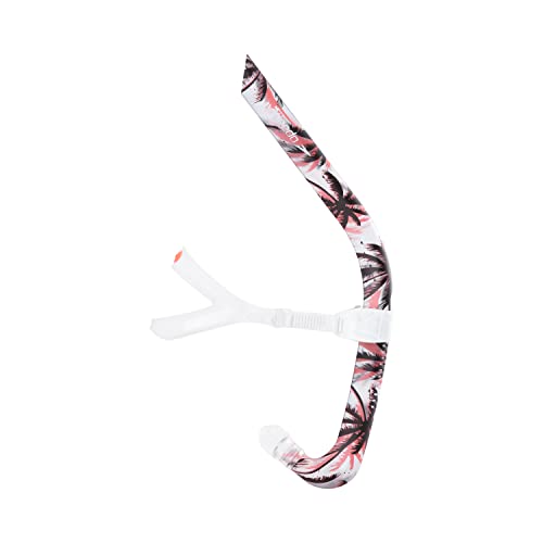 Speedo Unisex-Adult Bullet Head Snorkel - Fiery Coral Palms, Low Profile, Adjustable
